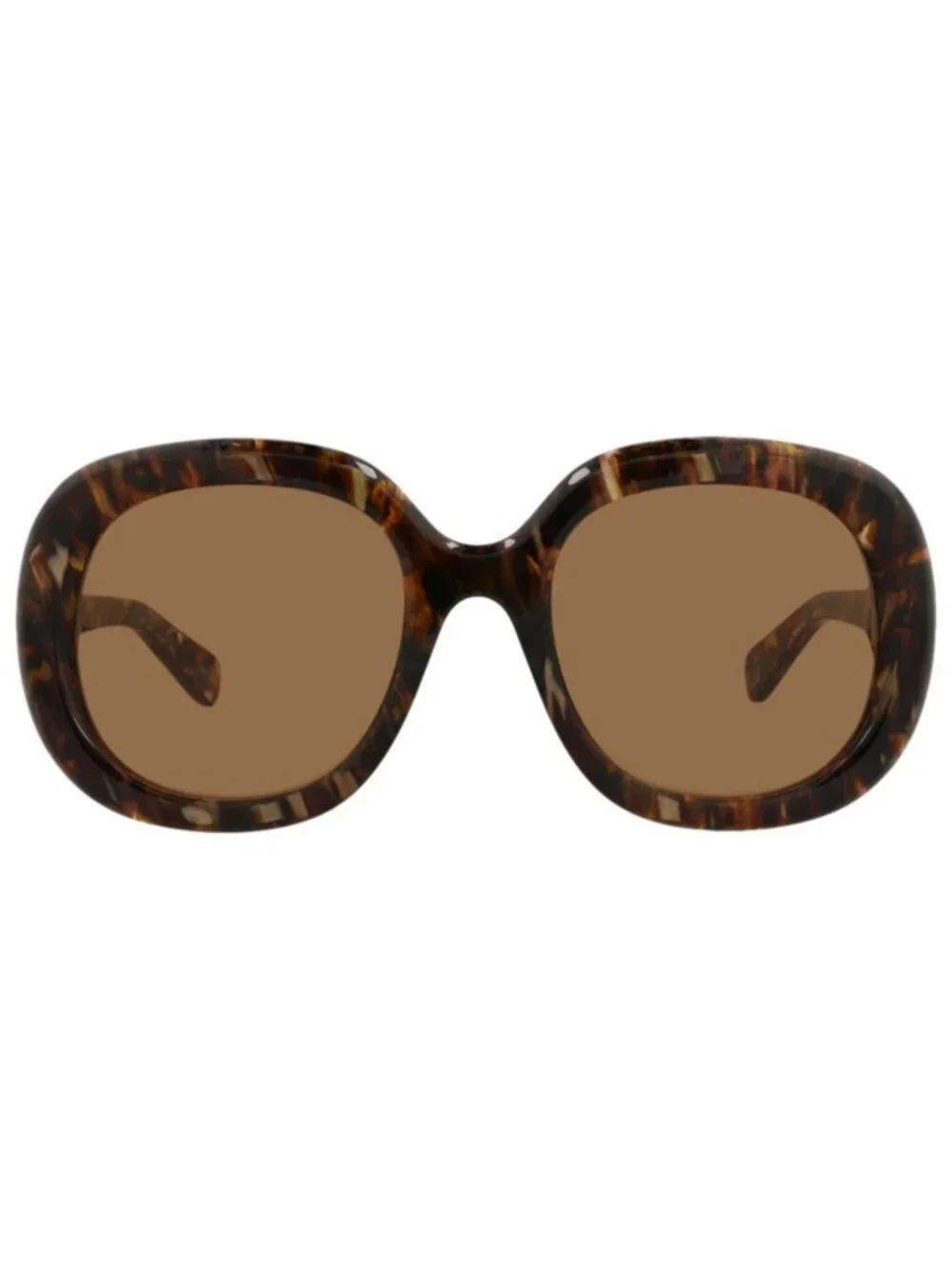 New Chloé Women's Sunglasses Square Rectangle Recycled Acetate Frame Havana